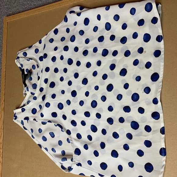 Blue and whit poka dot dress top - Picture 1 of 2